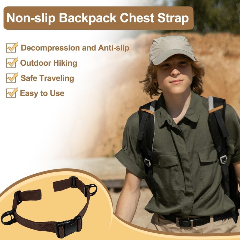 CHONGQILAO Adjustable Chest Strap Backpack, Chest Strap for Backpack, Backpack