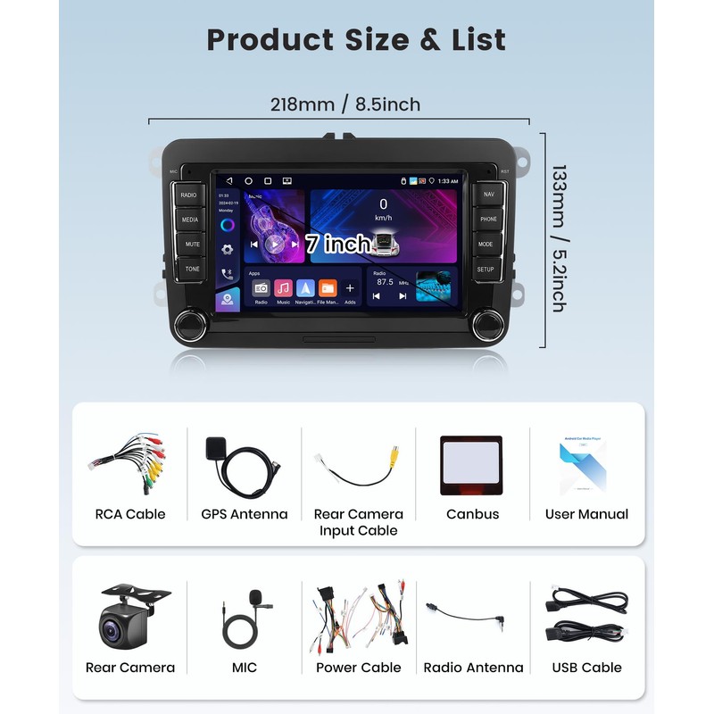 4G+64G Car Radio Stereo for VW Passat Jetta Tiguan Golf