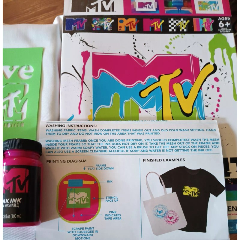 MTV Screen Printing DIY Kit - New, 4 Print MTV