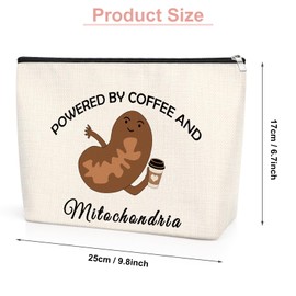 Funny Coffee Makeup Bag Coffee Themed Gift for Friend Sister Chemistry Gifts for College Student Accessories Decor Toiletry Bag Biology Teacher Presents for Women Zipper Pouch