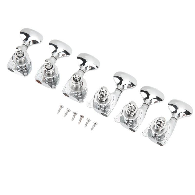 1:18 Gear Ratio Guitar Tuners Knob Enclosed Robust Silver Electric