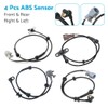 MAX COOL 4PCS ABS Wheel Speed Sensors Front Rear Left