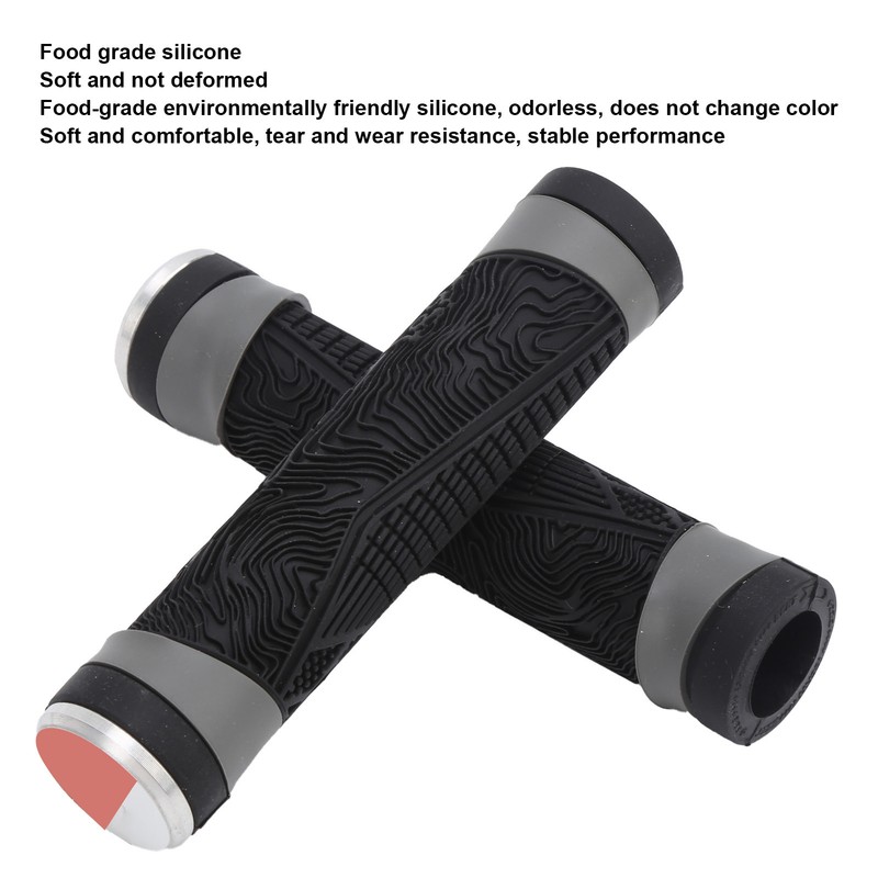 Antislip Silicone MTB Bicycle Handlebar Grips with Plugs Shockproof Cycling