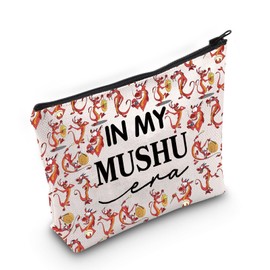 Mushu Dragon Merchandise Gift Cartoon Dragon Zipper Makeup Bag for Dragon Fans Dragon WDW Vacation Toiletry Bag (Mushu Bag)