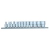 13PC 1/4 Shallow CRV Sockets Chrome Vanadium on Rail SS093