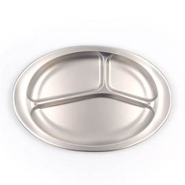 (Made in Tsubame Sanjo) Muranoshi Stainless Steel Lunch Plate (3 Piece Lunch Plate, Frosted)