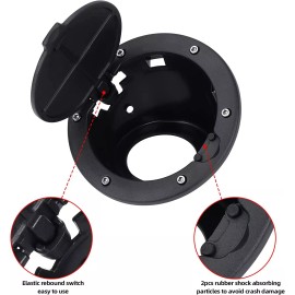 VEHITO Fuel Filler Door Cap Black Lock Gas Cover Cap Fits Jeep Wrangler JK 2008-2017