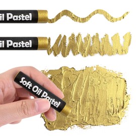 qianshan Soft Oil Pastels Set of 5 Single Colors,Non Toxic,Soft Texture Vibrant and Creamy Oil Crayons Pastels Art Supplies For Professional Artists Beginners Drawing.Gold