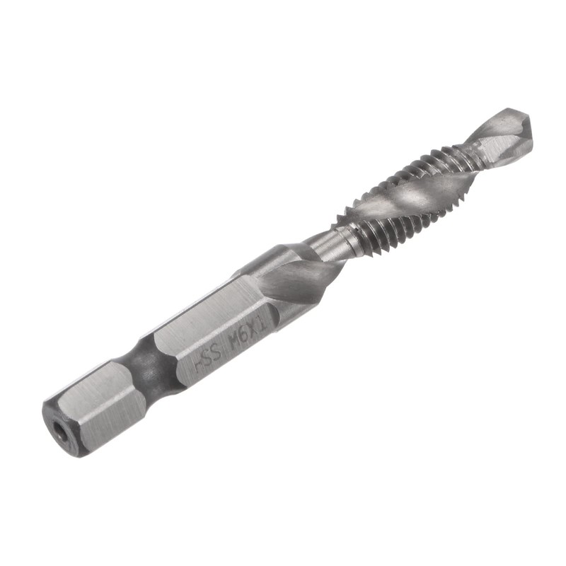 sourcing map 2 Pieces Combined Drill Tap TiAlN Coated Cobalt