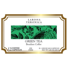 Green Tea Brazilian Coffee (Single Serve K-Cup Pods) (Gourmet, Naturally Flavored, Whole Coffee Beans) (12 pods, ZIN: 572962) - 2 Pack