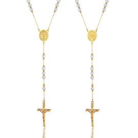 [ChainsPro] Women's Cross Cross Virgin Mary Mysterious Medal Rosary Accessory