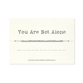 Loved Creations Morse Code Bracelets, You Are Not Alone Inspirational Morris Code Bracelet for Women, 925 Sterling Silver Blessed Jewelry Gifts for Women Men