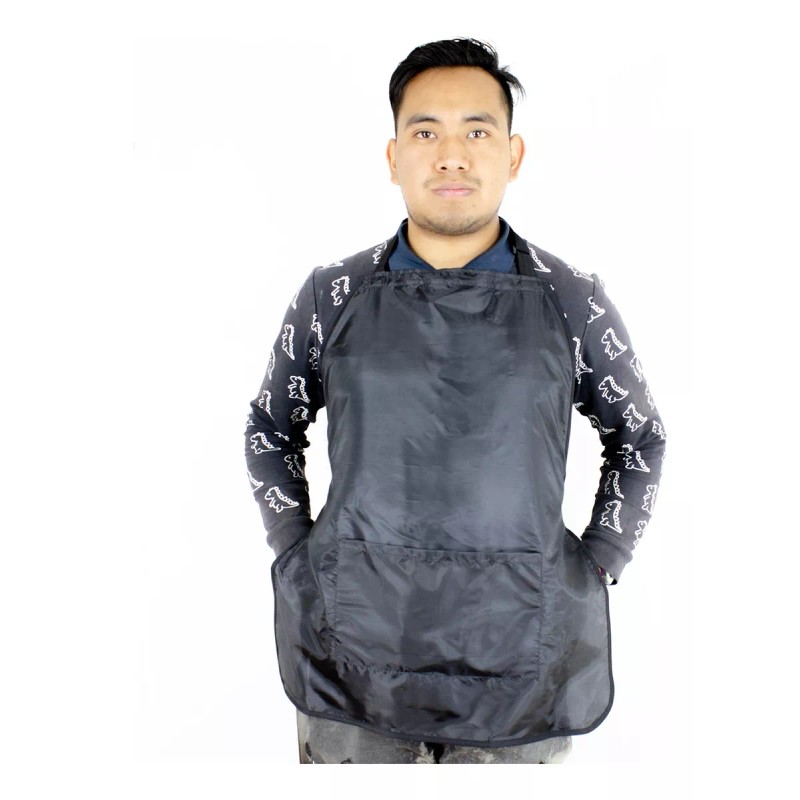 BOUTIQUE Mandil Tela Repelente Barbero Estilista Negro Liso
