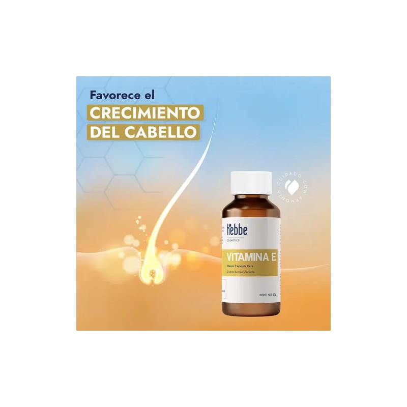 Vitamina E Hebbe Cosmetics Aceite Antioxidante 50g Cabello y Piel