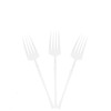 EcoQuality White Disposable Plastic Salad Fork - Heavy Weight Plastic