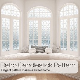 rabbitgoo Privacy Window Film Non Adhesive Frosted Glass Film Sun Blocking Window Film Self Static Cling Decorative Glass Film for Home Kitchen Living Room, Removable & Reusable, 23.6 x 78.7 inches