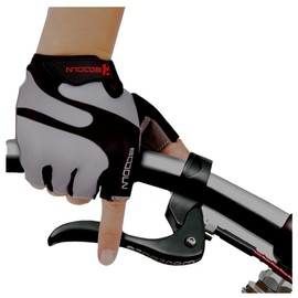 BOODUN B-001 Cycling Half Finger Gloves with Shock-Absorbing Foam Pad, Grey, Large