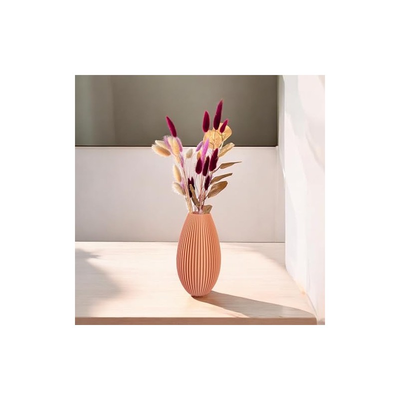 Artificial Flower Vase Unbreakable 20cm Modern Home Decor Boho Corrugation