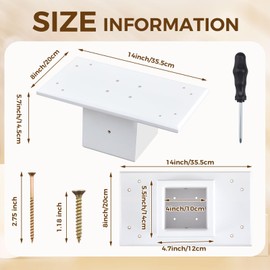 Threehoney Outdoor Little Library Mount 14x8x5.91 Inch Stable Wood Storage Box Bracket Holder Suitable for 4x4 Post with Mounting Accessories for Community Cabinet Lending Library Box(White)