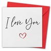 Valentines Card. I Love You Design with Red foil on