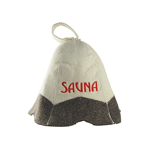 Sauna hat with embroidery made of felt (felt cap, sauna hat)