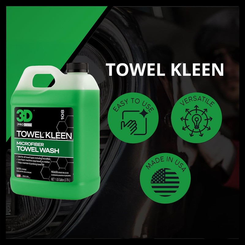 3D Towel Kleen Concentrated Microfiber Detergent - Deep Cleans, Restores