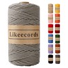 Likeecords Cotton Macrame Cord 3mm x 100m, 3 Strand Twisted,