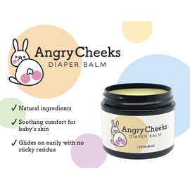 Bieda® Angry Cheeks® Diaper Balm. Soothing diaper cream with natural ingredients. Zinc oxide free barrier glides on easily with no sticky residue. The game changer in diaper cream! (2 oz.)