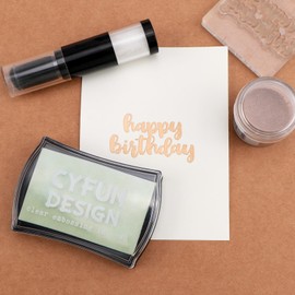 2 Pcs Clear Embossing Ink Pad and 1 Pcs Embossing Powder Tool Applicator Sets for Stamping & Scrapbooking, Transparent Slow-Drying Crisp Ink, | Long-Lasting Inkpads for Rubber Stamps