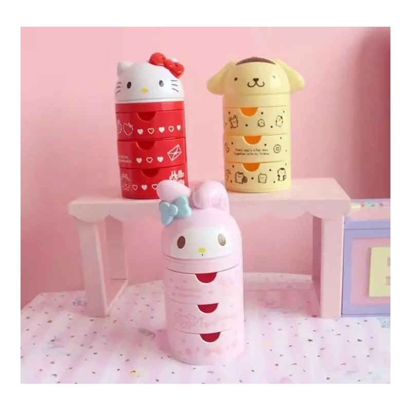 Sanrio Pompompurin 3 tier drawer mini storage organizer