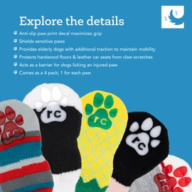 RC Pet Products Fun PAWks Anti-Slip, Stylish, Functional, Protective Dog Socks | XX-Small, Pineapple