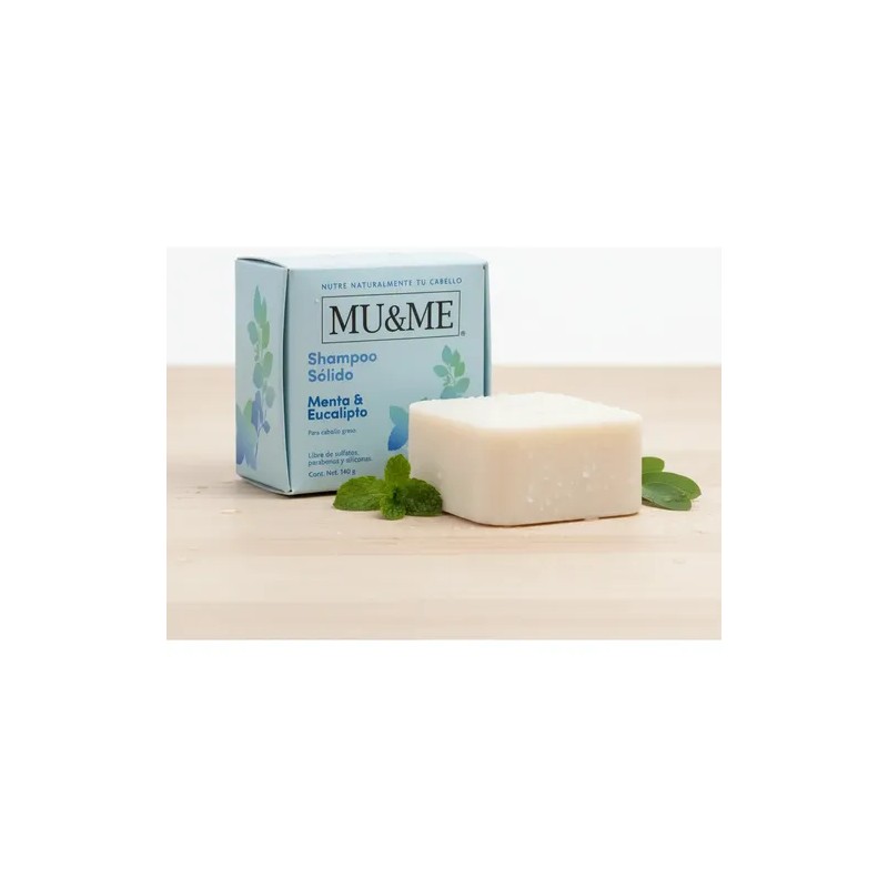 Shampoo Solido Mu&me Menta & Eucalipto Control Caspa 140gr