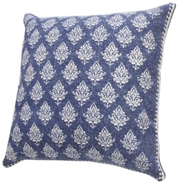 LR Home Polyfilled Throw Pillow, 20" x 20", Indigo Blue/White