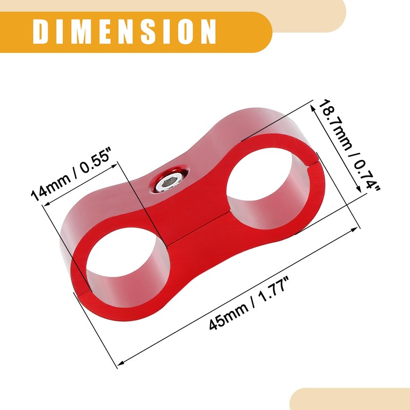 Partuto 4 Pcs An6 Universal Hose Separator Clamp - Aluminum