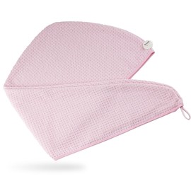 Silva - Hair Towel - Microfibre - Quick-Drying Hair Turban - Pink - Long Hair - Super Absorbent - Soft - Lightweight - Gift for Women and Girls (2 Pack)