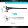 DURATECH 10-Inch Adjustable Construction Spud Wrench, Black Oxide Finish, CR-V