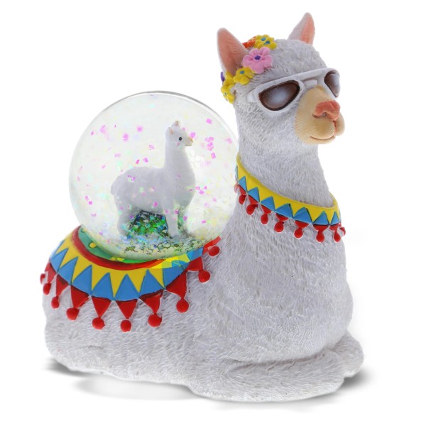 CoTa Global Beautiful Pink Sparkle Snow Llama Figure Decor for