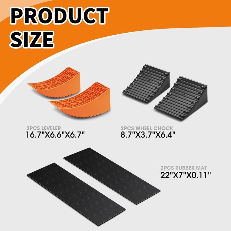 Tlaleikejia RV Leveling Blocks Ramp Kit, Camper Levelers, Camper Wheel