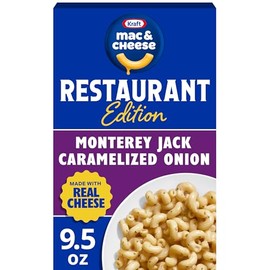 Kraft Mac and Cheese Restaurant Edition Macaroni and Cheese, 1 Box, for Easy Mealtime Solutions, Monterey Jack Caramelized Onion Flavored, Made with Real Cheese, 9.5 oz