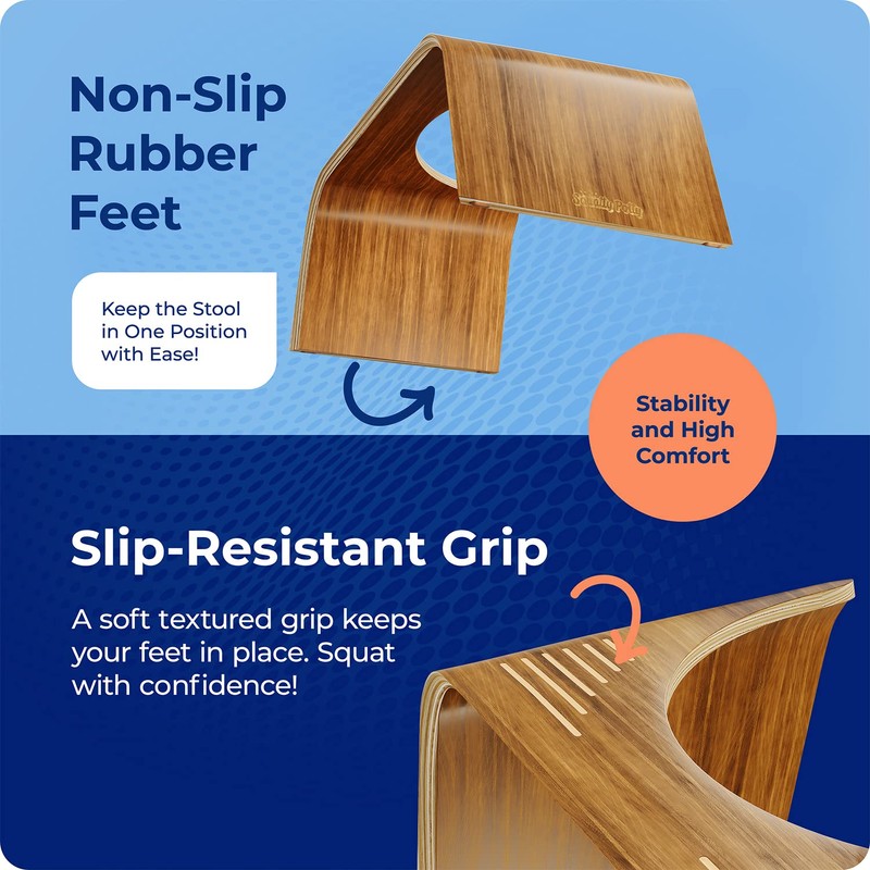 Squatty Potty Slim Teak Toilet Stool - 7-inch Height |