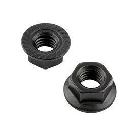 POSH M8 900028-K2 Motorcycle Accessories Flanged Nut Stainless Steel Black 2 Pieces