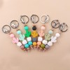 Jesemiah Cute Keychain for Women Cactus Elastic Silicone Beaded Key