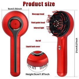 3-in-1 Electric Head Massager, Hair Massage Brushes with 3 ml Hair Oil Dispenser, Massage Comb, Scalp Massage Brush with 3 Modes for Relaxation, Spa & Hair Care (Black)