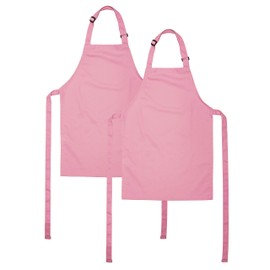 ONEOMI Kids Apron, Small, 100% Cotton with an Adjustable Strap to fit All Ages, Ideal for Cooking, Baking, Painting, Decorating, Party, Chef, Art and Classroom Children Apron (2, Pink)
