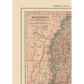MAPS OF THE PAST Historic State Map - Mississippi - Reynold 1921-23 x 32.69 - Vintage Wall Art