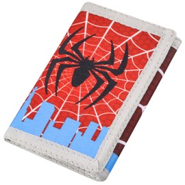 Polmmys Kids Wallet for Boys with Zipper - Toddler Spider Wallet with Magic Sticker and Novelty Coin Pocket