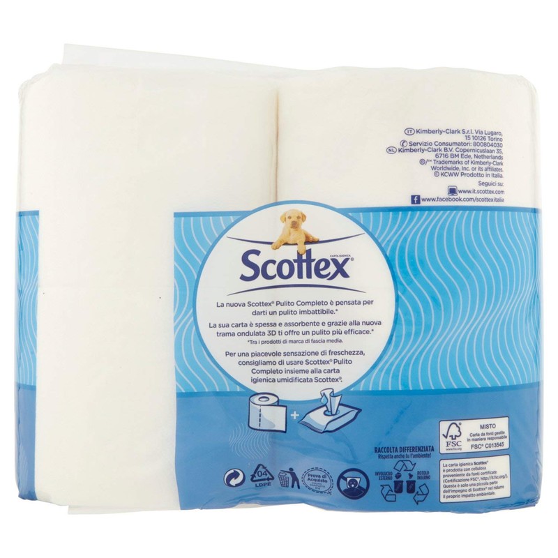 Scottex Pulito Completo Toilettenpapier, 4 Rollen