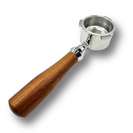 Bottomless Portafilter for Delonghi Dedica, 51 mm Bottomless Porta Filter Accessories, 0.3 mm Sieve Pores Stainless Steel and Splicing Handle Made of Walnut Wood Filter Holder, for EC680/EC685/EC885