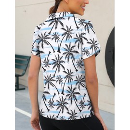 Viracy Women's Golf Shirts 3XL, Plus Size Womens Golf Tops 1/4 Zip Up Short Sleeve Quick Dry Moisture Wicking Activewear Polo