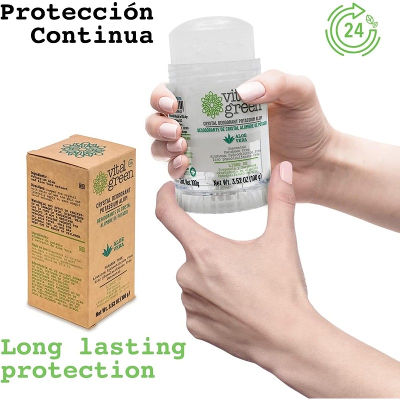 Desodorante Piedra Natural Aloe Vera 100g Sin Color unidad